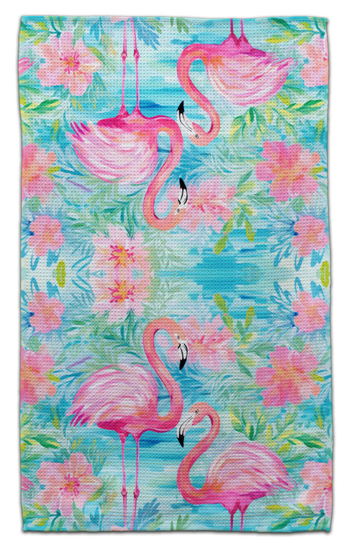 Flamingo (2) Lt. Pink Flowers & Lt. Blu Eco-Friendly Towel - CJ Bella Co.