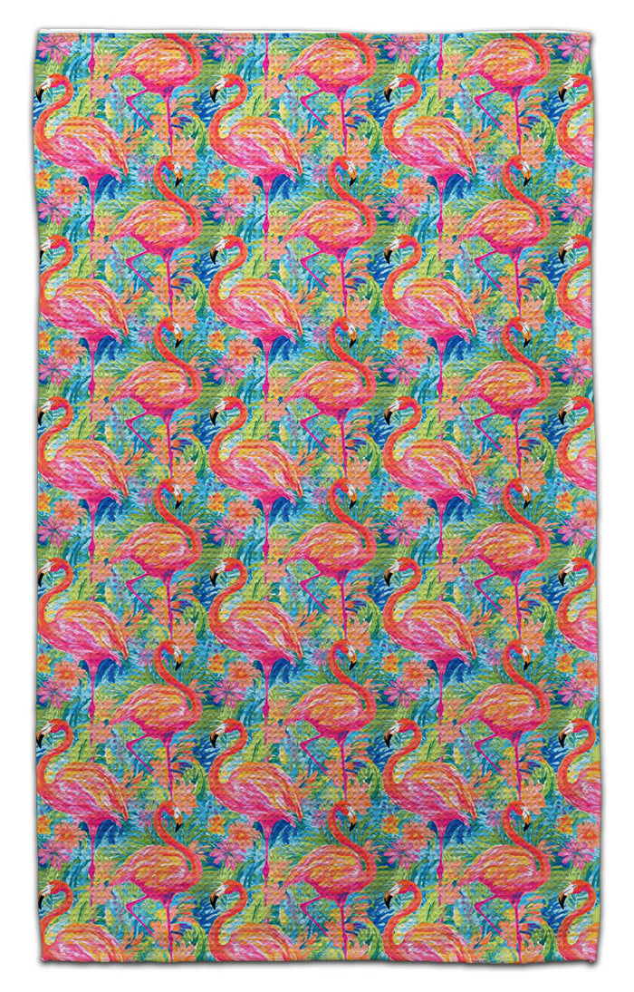 Flamingo (5) Waffle Weave Towel - CJ Bella Co.
