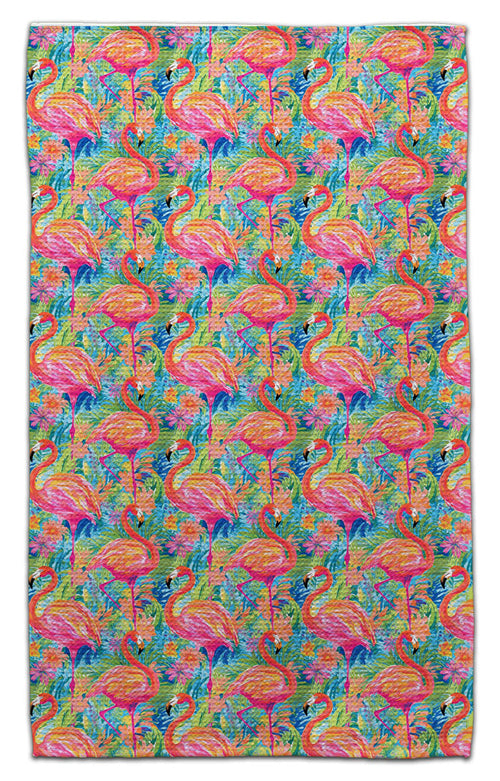 Flamingo (5) Waffle Weave Towel - CJ Bella Co.
