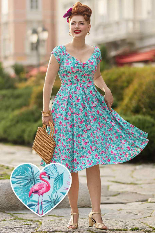 Lily Flamingo Blue Off Shoulder Dress