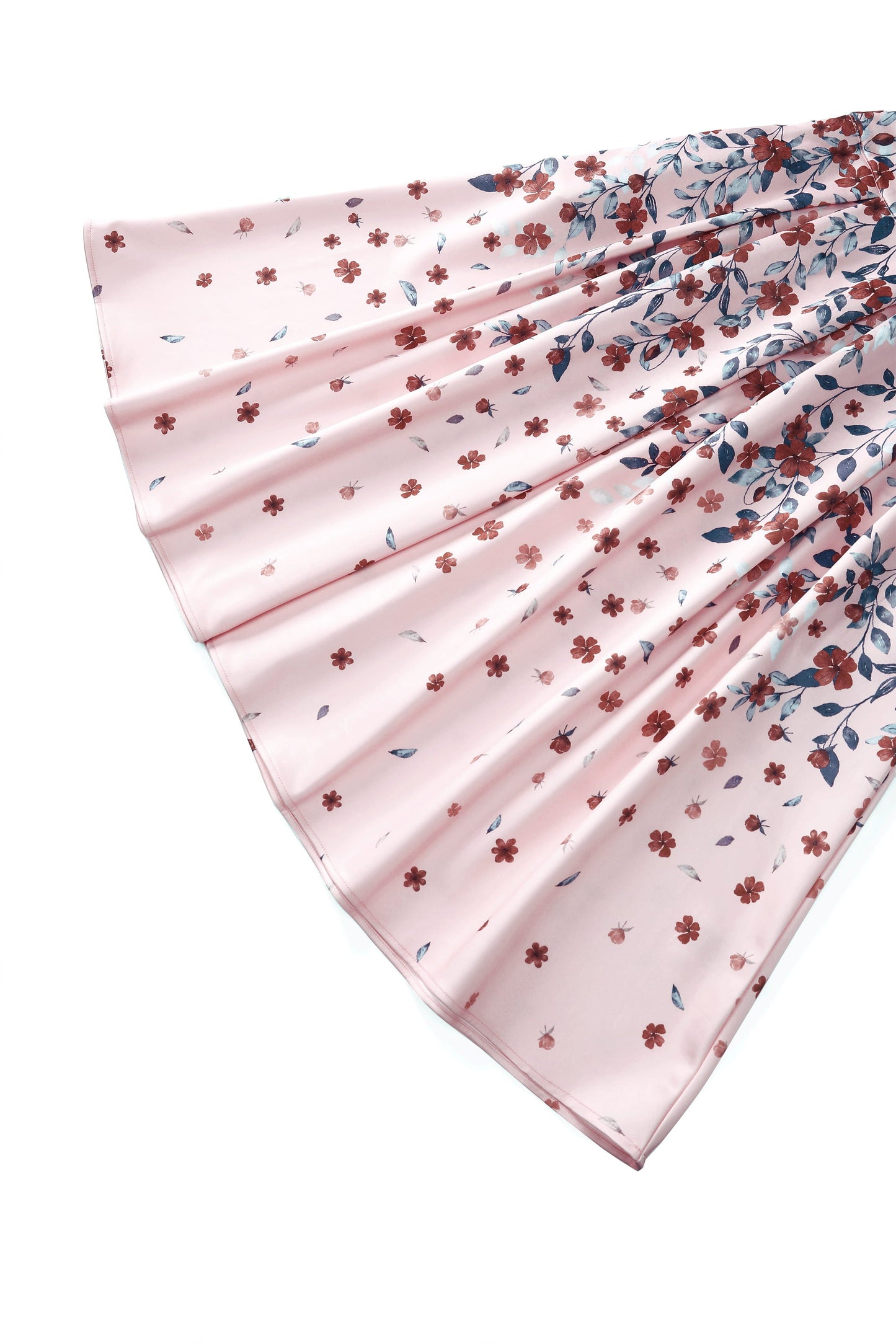 Aisley Falling Flower Box Pleated Skirt In Pink