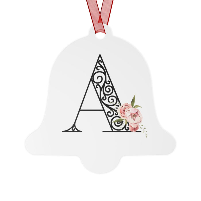 Floral Letters: Letter A - Metal Christmas Ornament - Whippie's