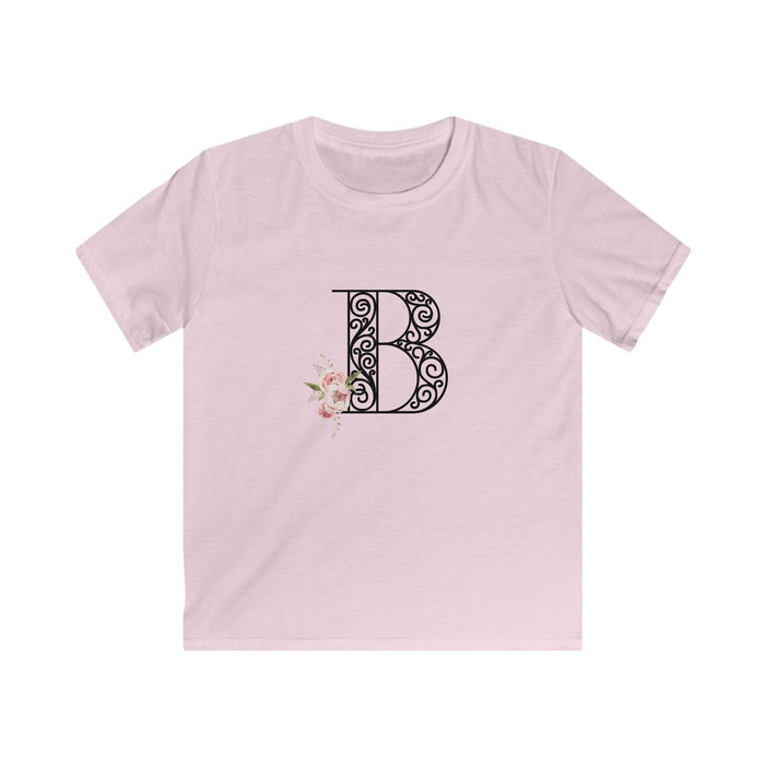 Floral Letters: Letter B - Kids Softstyle Tee - Whippie's