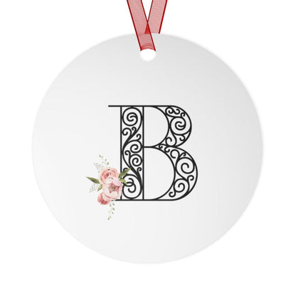 Floral Letters: Letter B - Metal Christmas Ornament - Whippie's