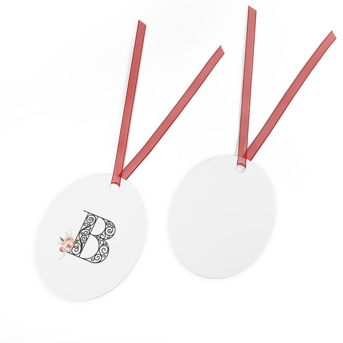 Floral Letters: Letter B - Metal Christmas Ornament - Whippie's