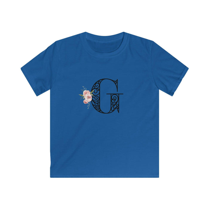 Floral Letters: Letter G - Kids Softstyle Tee - Whippie's