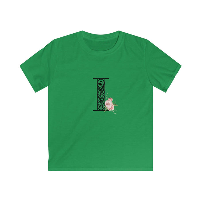Floral Letters: Letter I - Kids Softstyle Tee - Whippie's