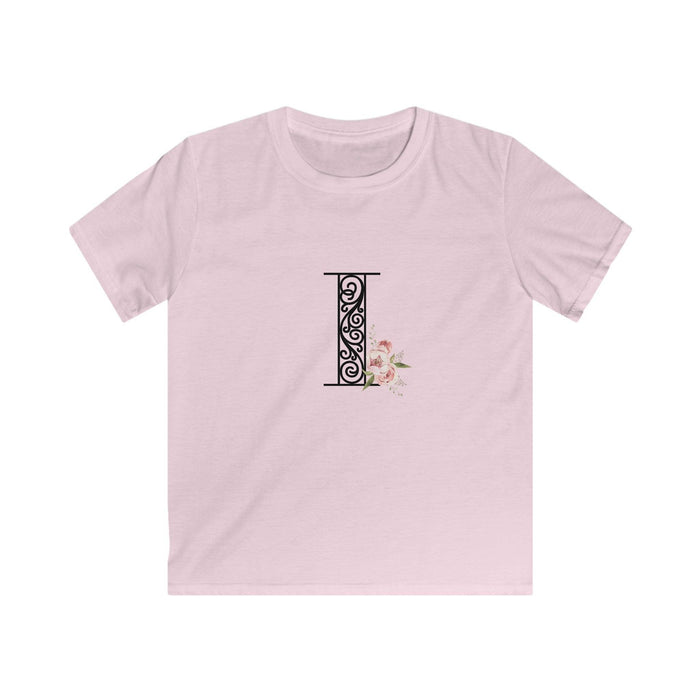Floral Letters: Letter I - Kids Softstyle Tee - Whippie's