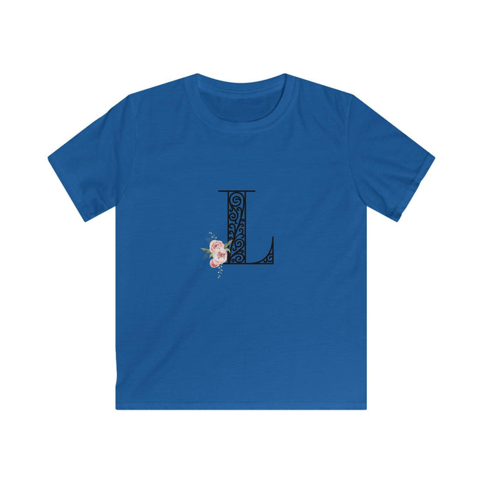 Floral Letters: Letter L - Kids Softstyle Tee - Whippie's
