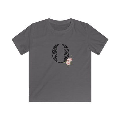 Floral Letters: Letter O - Kids Softstyle Tee - Whippie's