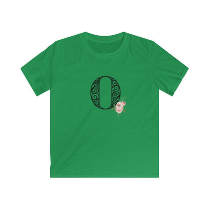 Floral Letters: Letter O - Kids Softstyle Tee - Whippie's