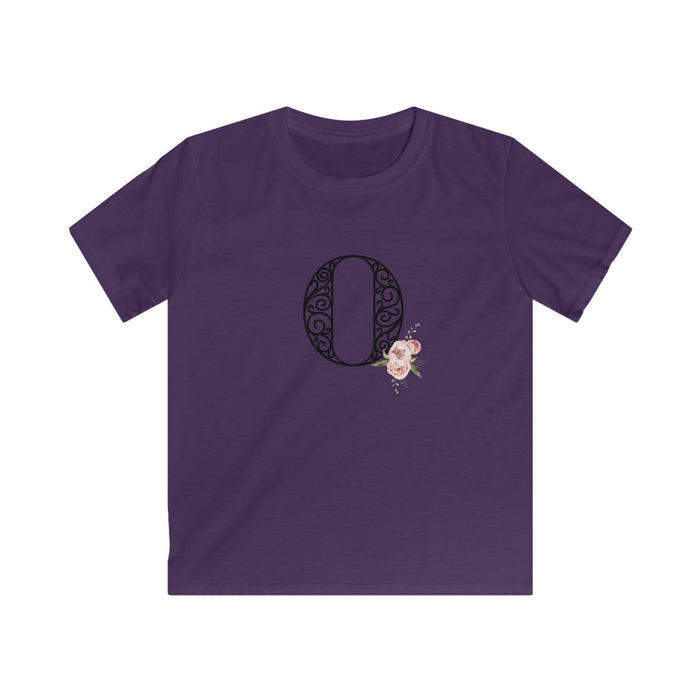 Floral Letters: Letter O - Kids Softstyle Tee - Whippie's