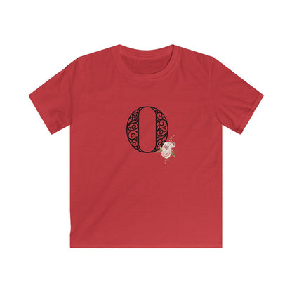Floral Letters: Letter O - Kids Softstyle Tee - Whippie's