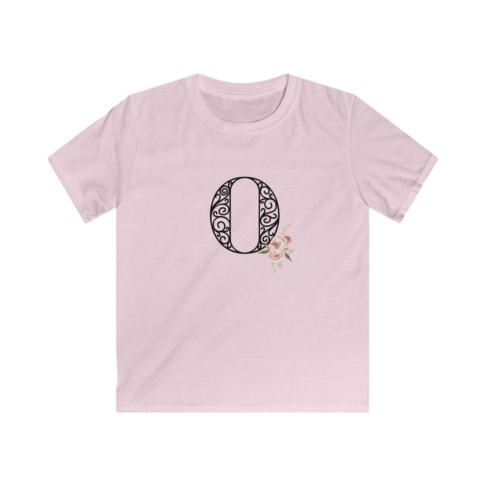 Floral Letters: Letter O - Kids Softstyle Tee - Whippie's