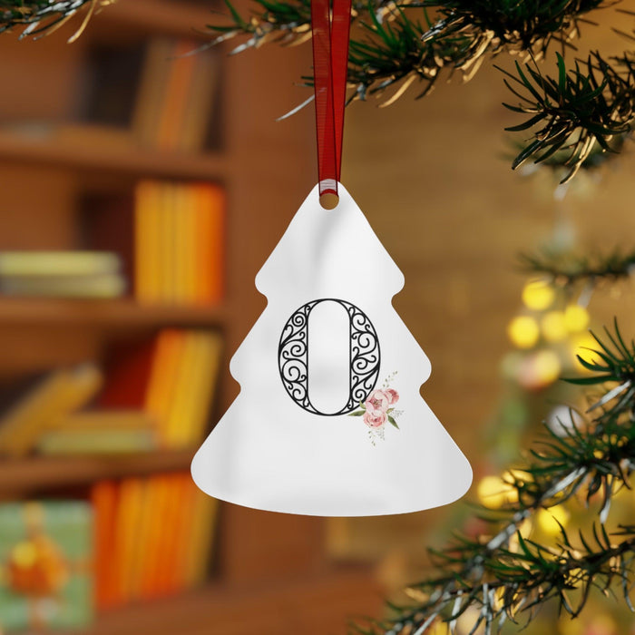 Floral Letters: Letter O - Metal Christmas Ornament - Whippie's