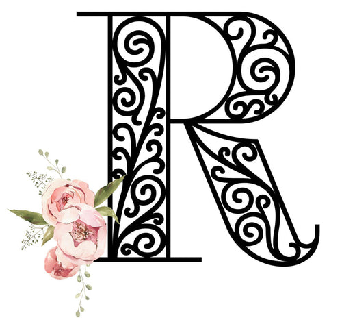 Floral Letters: Letter R - Kids Softstyle Tee - Whippie's