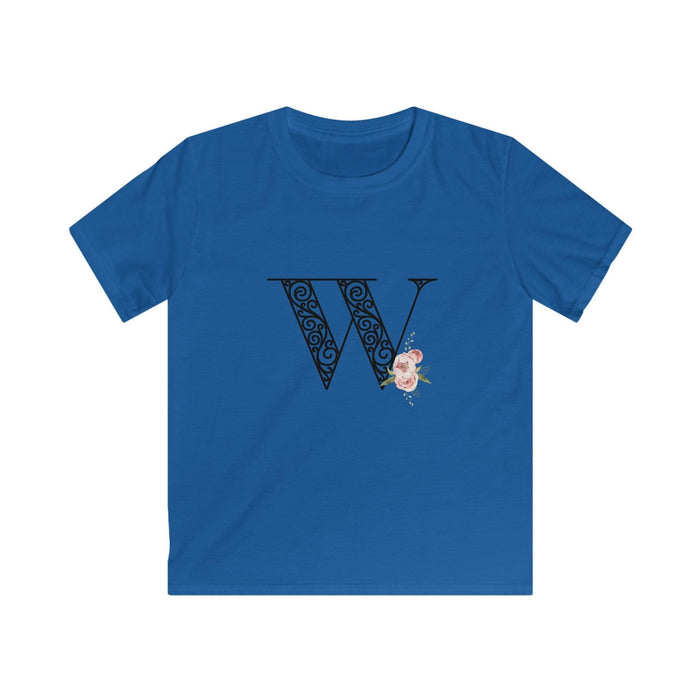 Floral Letters: Letter W - Kids Softstyle Tee - Whippie's