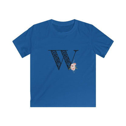 Floral Letters: Letter W - Kids Softstyle Tee - Whippie's