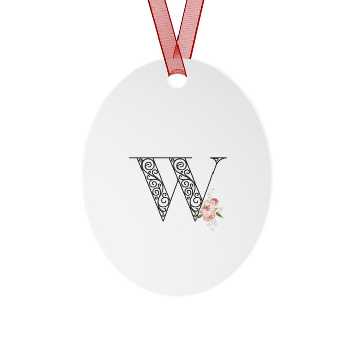 Floral Letters: Letter W - Metal Christmas Ornament - Whippie's