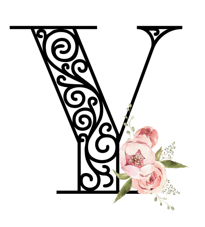 Floral Letters: Letter Y - Kids Softstyle Tee - Whippie's