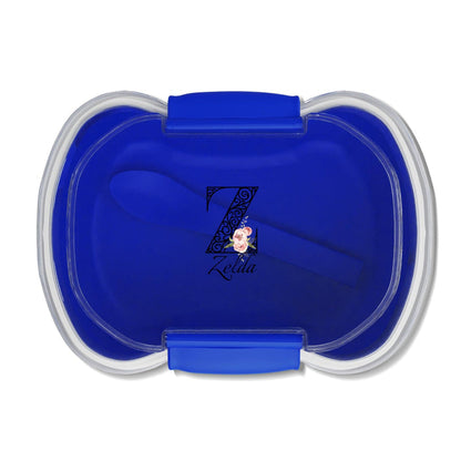 Floral Letters: Letter Z - Peony Two-Tier Bento Box - Personalizable - Whippie's