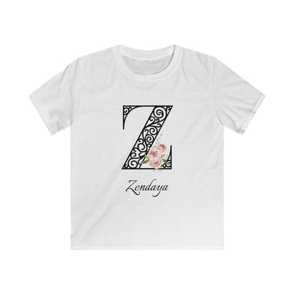 Floral Letters: Letter Z - Peony Youth Tee - Personalizable - Whippie's