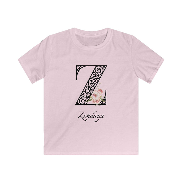 Floral Letters: Letter Z - Peony Youth Tee - Personalizable - Whippie's