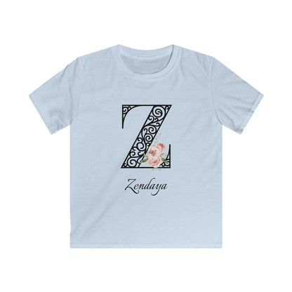 Floral Letters: Letter Z - Peony Youth Tee - Personalizable - Whippie's