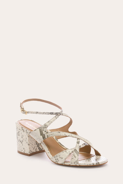 Susie Leather Block Heel | GREY