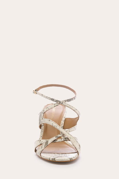 Susie Leather Block Heel | GREY