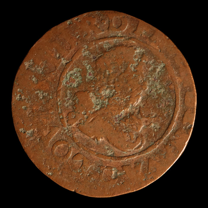 France, King Louis XIII, AE (Copper) Double Tournois - 1610 to 1643 CE - France