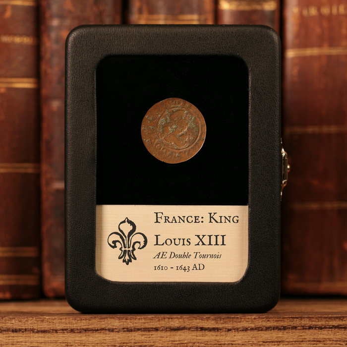 France, King Louis XIII, AE (Copper) Double Tournois - 1610 to 1643 CE - France