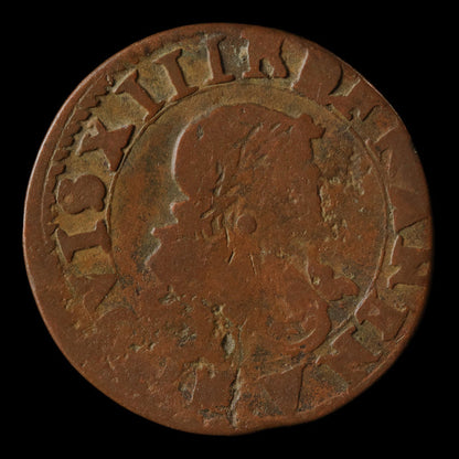 France, King Louis XIII, AE (Copper) Double Tournois - 1630 to 1639 CE - France