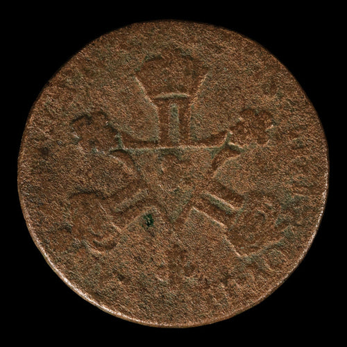 France, King Louis XIV, AE (Copper) 6 Deniers - 1710 to 1712 CE - France