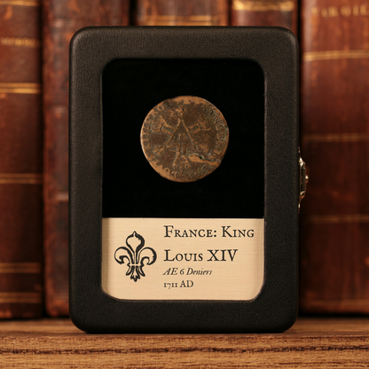 France, King Louis XIV, AE (Copper) 6 Deniers - 1711 CE - France