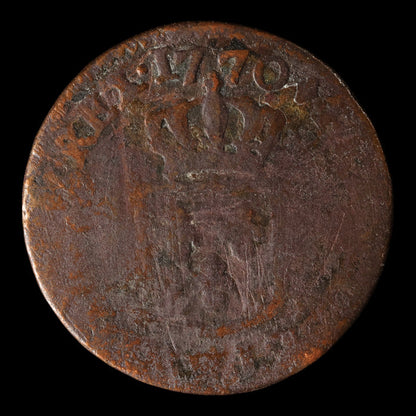 France, King Louis XV, AE (Copper) 1/2 Sol - 1770 CE - France