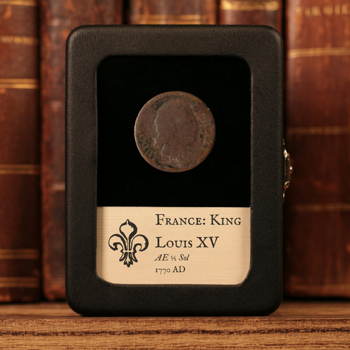 France, King Louis XV, AE (Copper) 1/2 Sol - 1770 CE - France