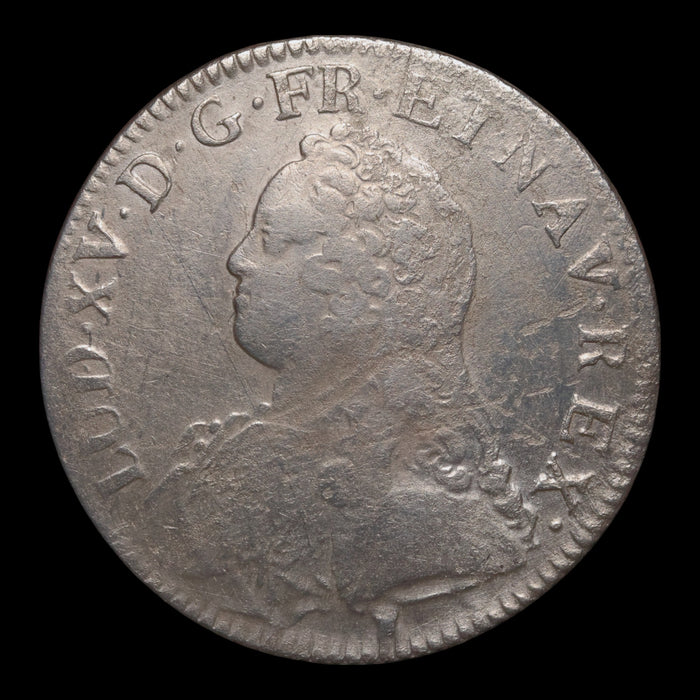 France, King Louis XV, AR (Silver) 1 Ecu - 1726 CE - France