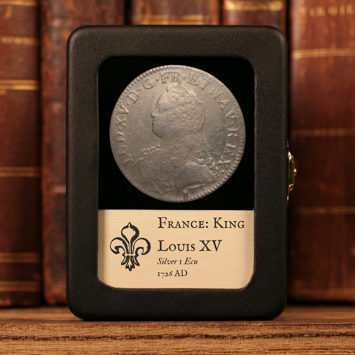 France, King Louis XV, AR (Silver) 1 Ecu - 1726 CE - France