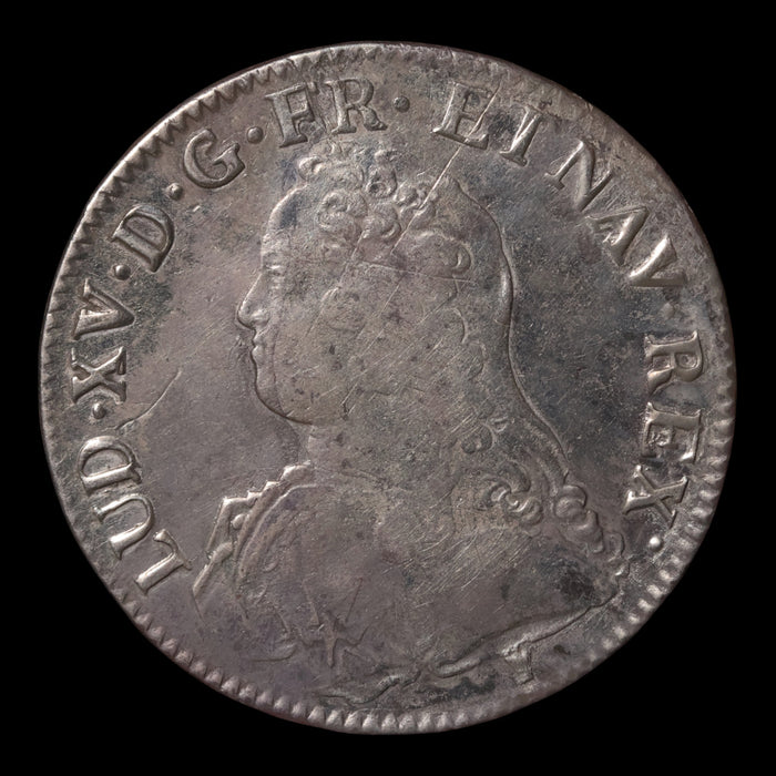 France, King Louis XV, AR (Silver) 1 Ecu - 1727 CE - France