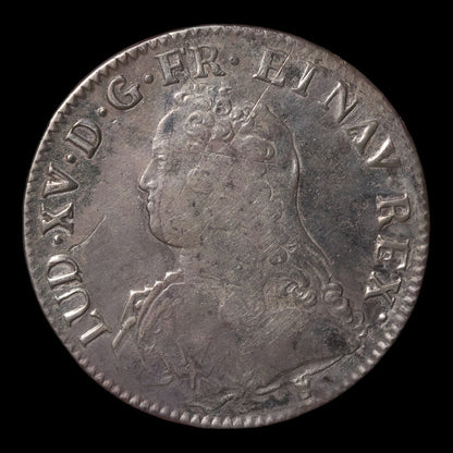 France, King Louis XV, AR (Silver) 1 Ecu - 1727 CE - France