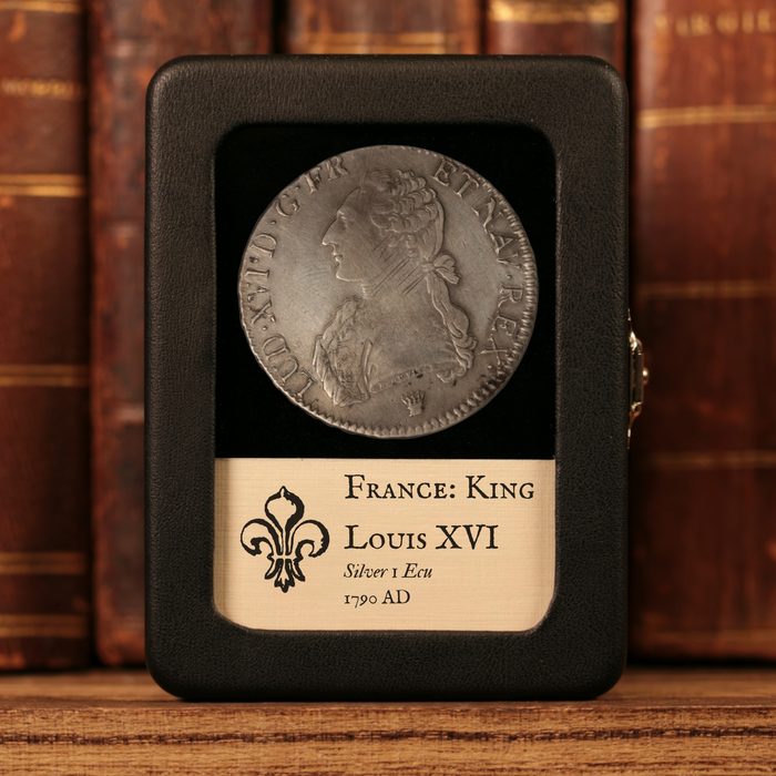 France, King Louis XVI, AR (Silver) 1 Ecu - 1790 CE - French Revolution Era
