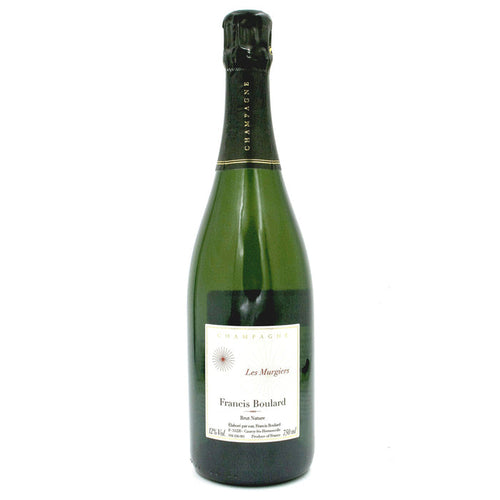 Francis Boulard Brut Nature champagne bottle, dark green with branded label