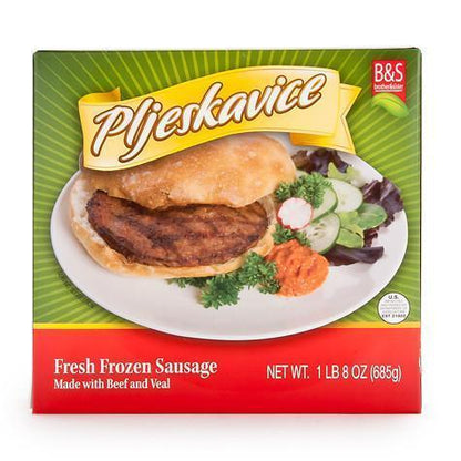 Frozen Beef Patties, Pljeskavice   680g  (Brother And Sister) (4433741250594)