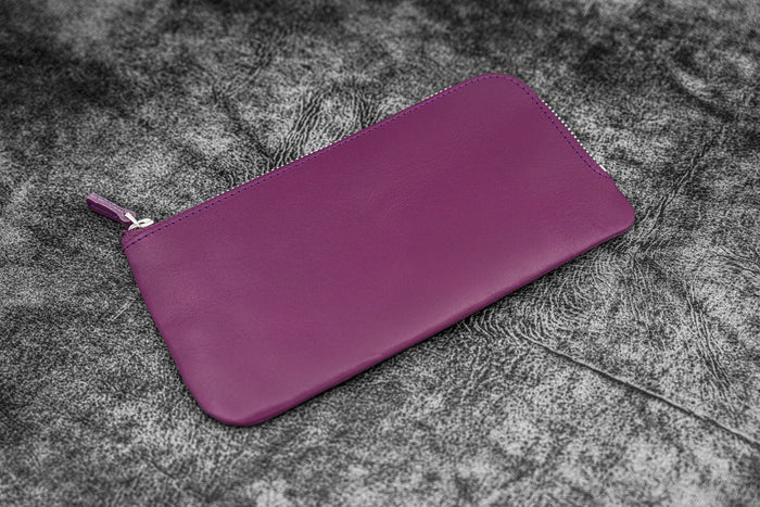 Galen Leather Slip-N-Zip Zippered Pen Pouch