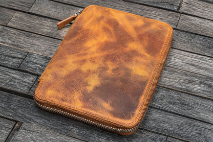 Galen Leather Zippered B6 Planner Folio