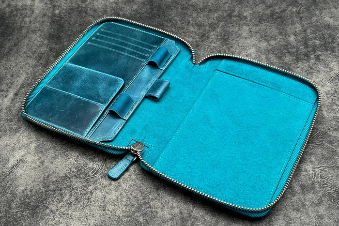 Galen Leather Zippered B6 Planner Folio
