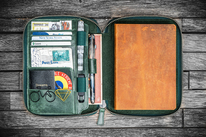 Galen Leather Zippered B6 Planner Folio