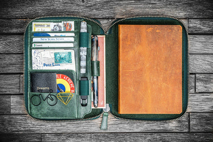 Galen Leather Zippered B6 Planner Folio