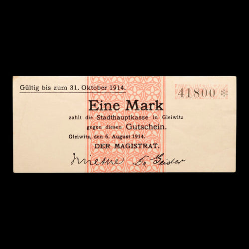 German Empire, City of Gleiwitz, 1 Mark (Notgeld)